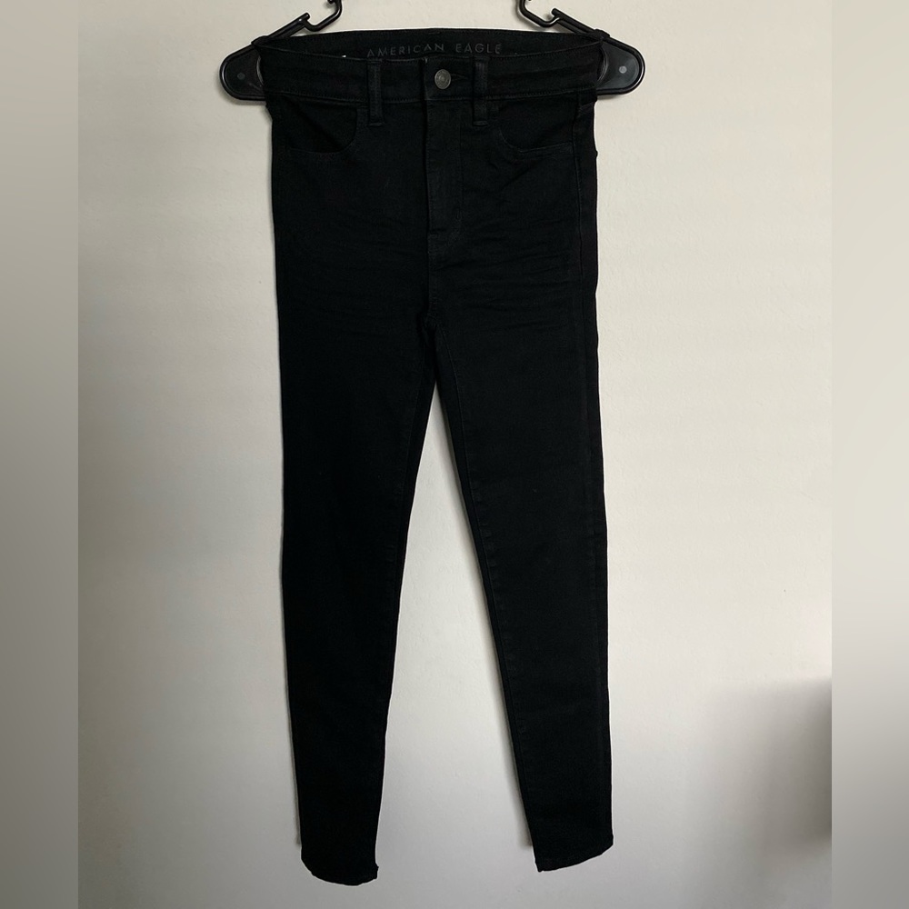 american eagle black skinny jeans ( the dream jean ) size: 000